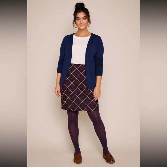 The Limited Size 8 Purple Plaid Pencil Skirt | Work to Weekend - Picture 1 of 4